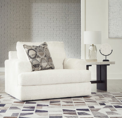 Haines Furniture Outlet - Ashley Furniture - Karinne Living Room - Chair and a Half / Linen - 3140323