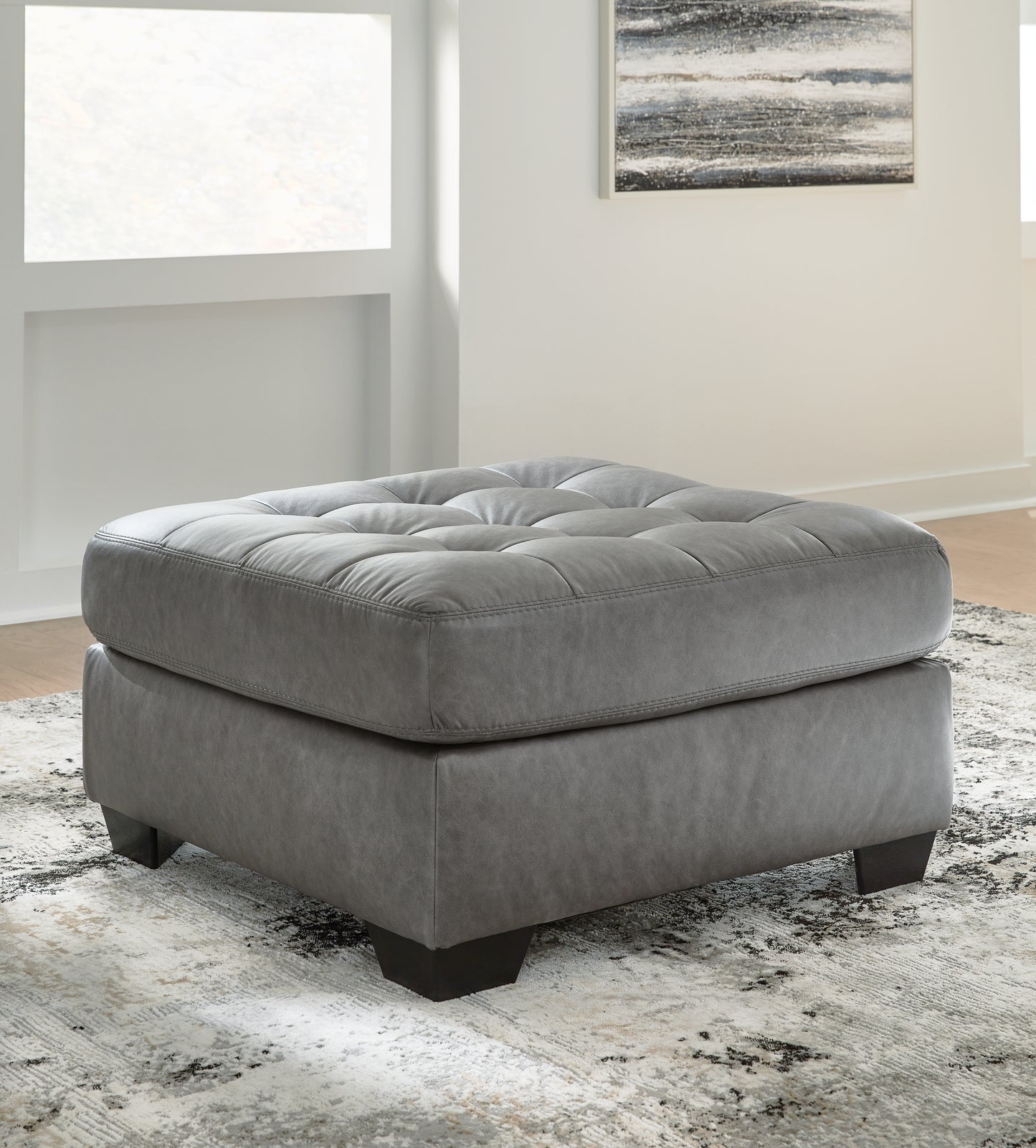 Haines Furniture Outlet - Ashley Furniture - Clairette Court Living Room - Oversized Accent Ottoman / Alloy - 3150308