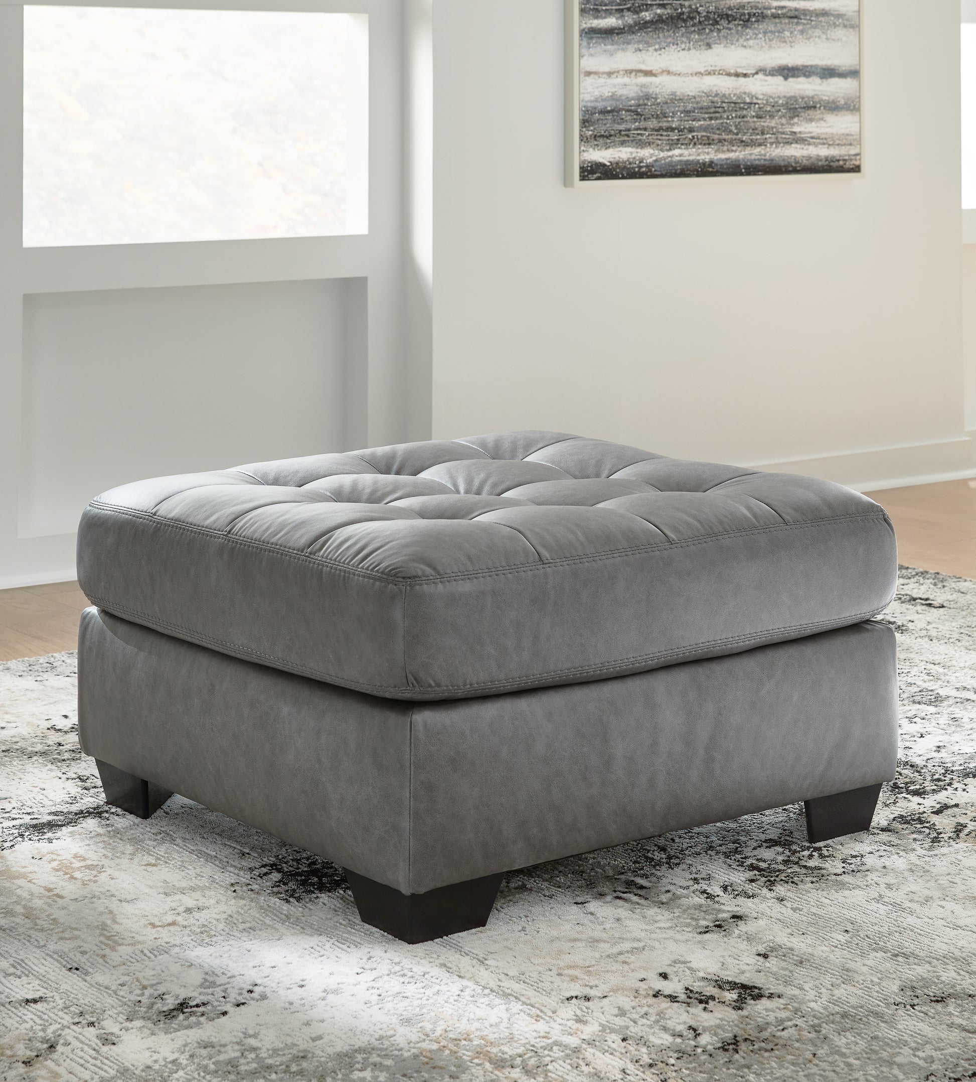 Haines Furniture Outlet - Ashley Furniture - Clairette Court Living Room - Oversized Accent Ottoman / Alloy - 3150308