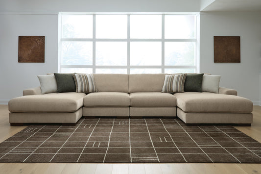Haines Furniture Outlet - Ashley Furniture - Linenhause Sectional - RAF 4-Piece Double Chaise Sectional - 31803S9