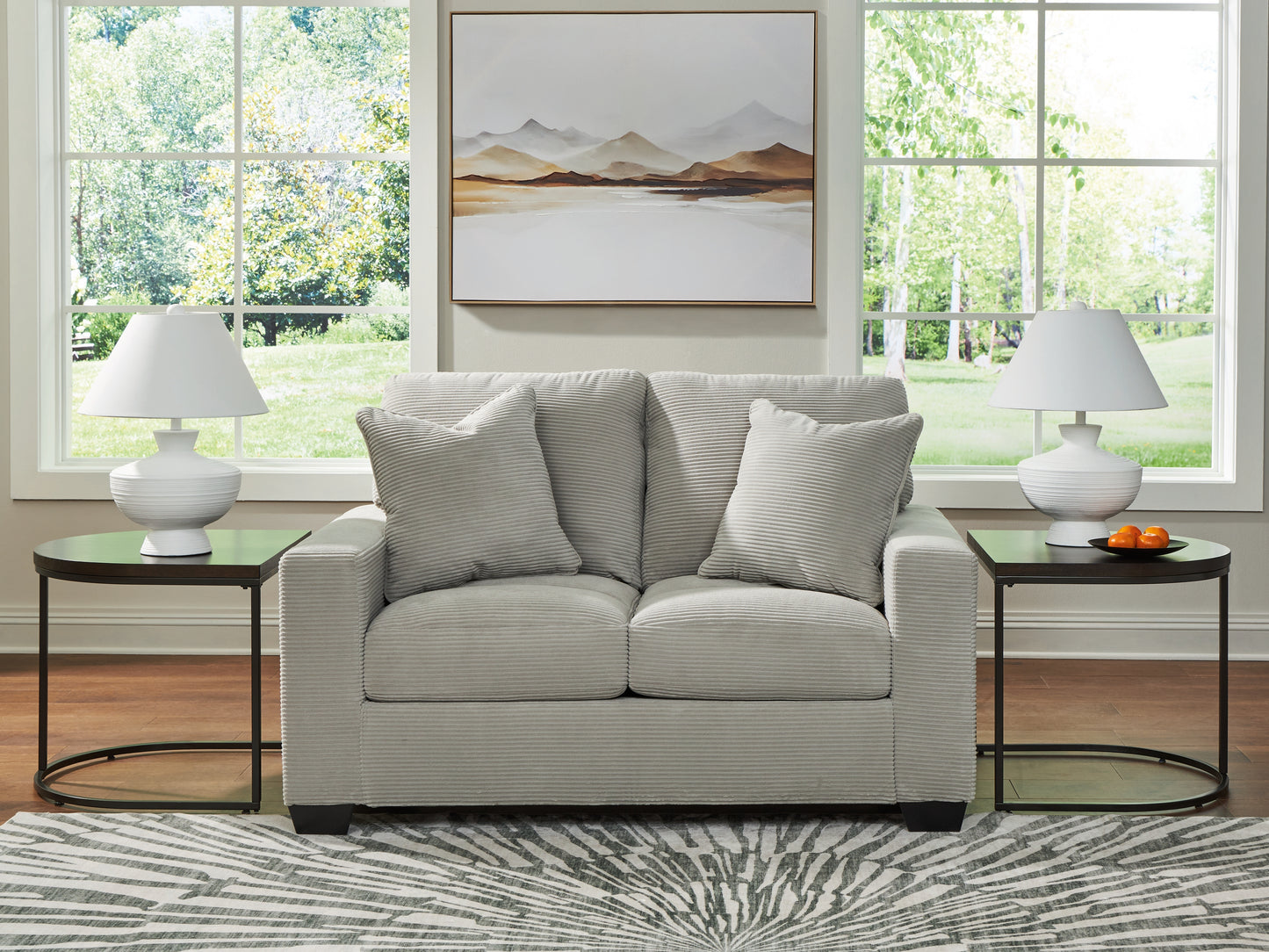 Haines Furniture Outlet - Ashley Furniture - Greenbriar Living Room - Loveseat / Smoke - PC3200535