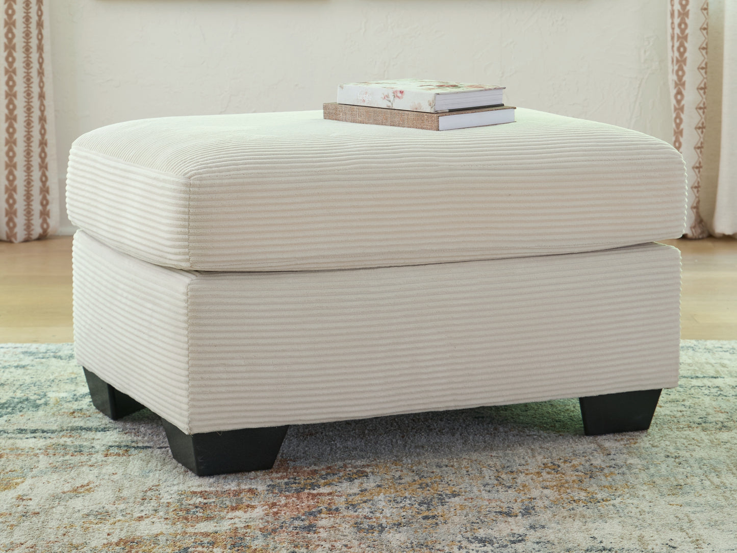 Haines Furniture Outlet - Ashley Furniture - Greenbriar Living Room - Ottoman / Ivory - PC3200614