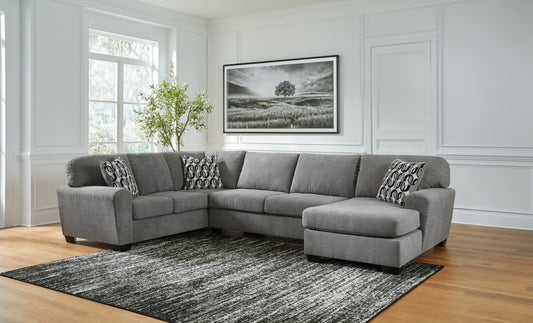 Haines Furniture Outlet - Ashley Furniture - Birkdale Court Sectional - RAF 3-Piece Sectional / Gray - 32402S3
