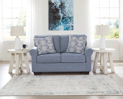 Haines Furniture Outlet - Ashley Furniture - Carissa Manor Living Room - Loveseat / Denim - 3260435