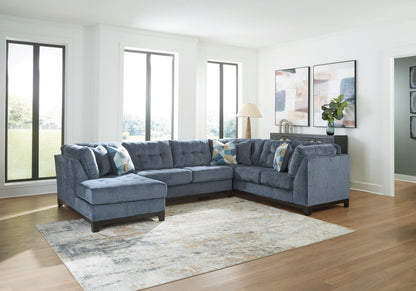 Haines Furniture Outlet - Ashley Furniture - Maxon Place Sectional - RAF 3-Piece Sectional with Chaise / Navy - 33003S1