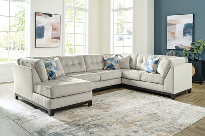 Haines Furniture Outlet - Ashley Furniture - Maxon Place Sectional - RAF 3-Piece Sectional with Chaise / Stone - 33004S1