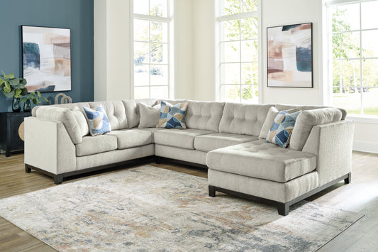 Haines Furniture Outlet - Ashley Furniture - Maxon Place Sectional - RAF 3-Piece Sectional with Chaise / Navy - 33003S1