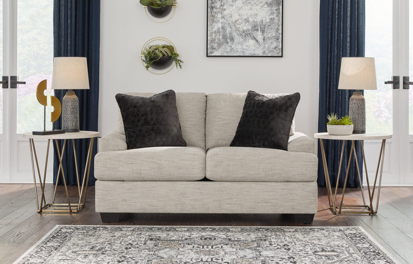 Haines Furniture Outlet - Ashley Furniture - Vayda Living Room - Loveseat / Pebble - 3310435