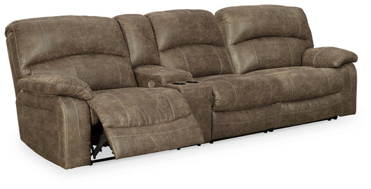 Haines Furniture Outlet - Ashley Furniture - Segburg Sectional - 2-Piece Power Reclining Sectional Sofa / Driftwood - 34303S1