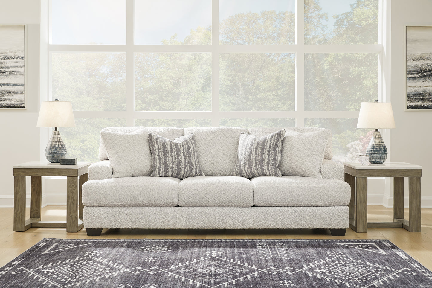 Haines Furniture Outlet - Ashley Furniture - Brebryan Living Room - Ottoman / Flannel - 3440114