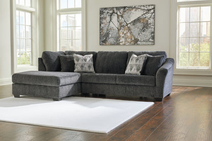 Haines Furniture Outlet - Ashley Furniture - Biddeford Sectional - RAF 2-Piece Sectional with Chaise / Shadow - 35504S1