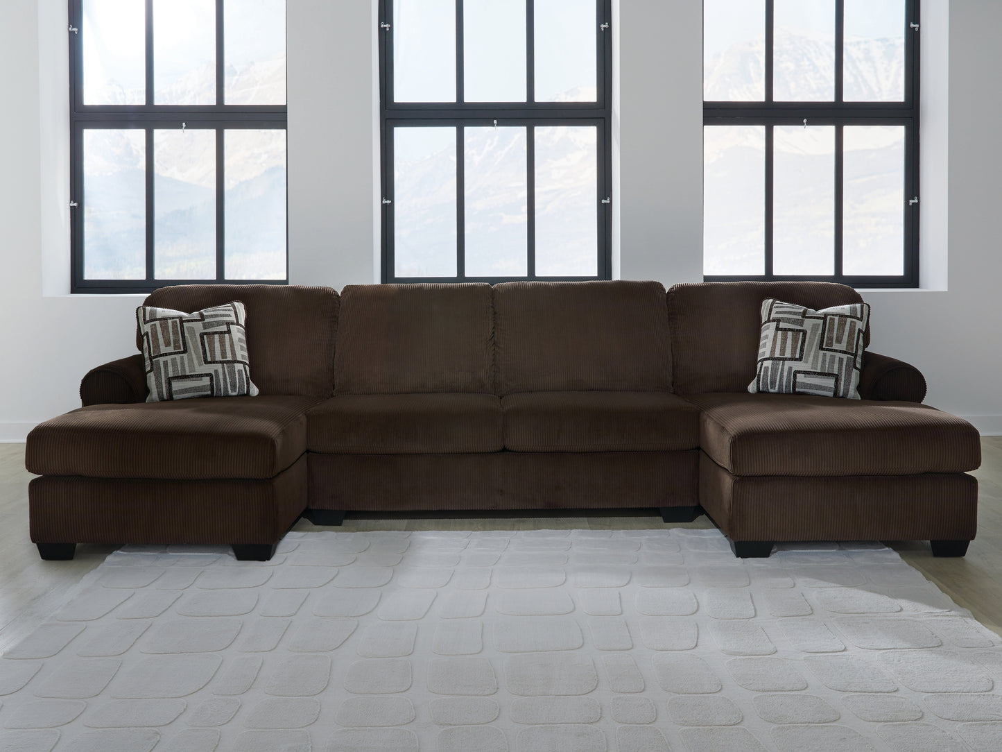 Haines Furniture Outlet - Ashley Furniture - Kimlee Sectional - RAF 2-Piece Super Chaise / Chocolate - PC35603S4
