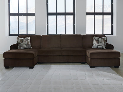 Haines Furniture Outlet - Ashley Furniture - Kimlee Sectional - RAF 2-Piece Super Chaise / Chocolate - PC35603S4