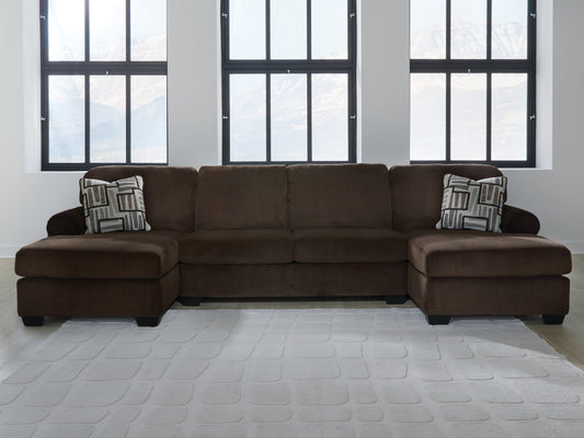 Haines Furniture Outlet - Ashley Furniture - Kimlee Sectional - RAF 2-Piece Super Chaise / Chocolate - PC35603S4