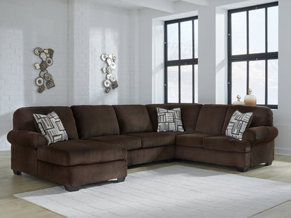 Haines Furniture Outlet - Ashley Furniture - Kimlee Sectional - RAF 3-Piece Sectional with Chaise / Chocolate - PC35603S1