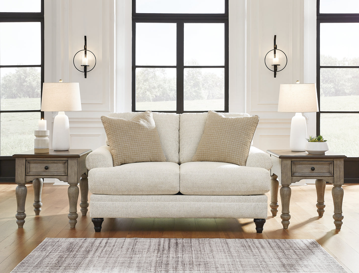 Haines Furniture Outlet - Ashley Furniture - Valerani Living Room - Loveseat / Sandstone - 3570235