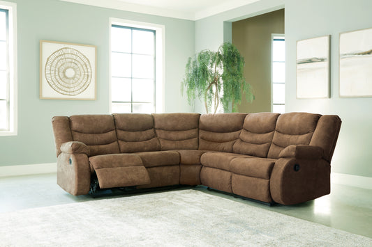 Haines Furniture Outlet - Ashley Furniture - Partymate Sectional - 2-Piece Reclining Sectional / Brindle - 36902S2