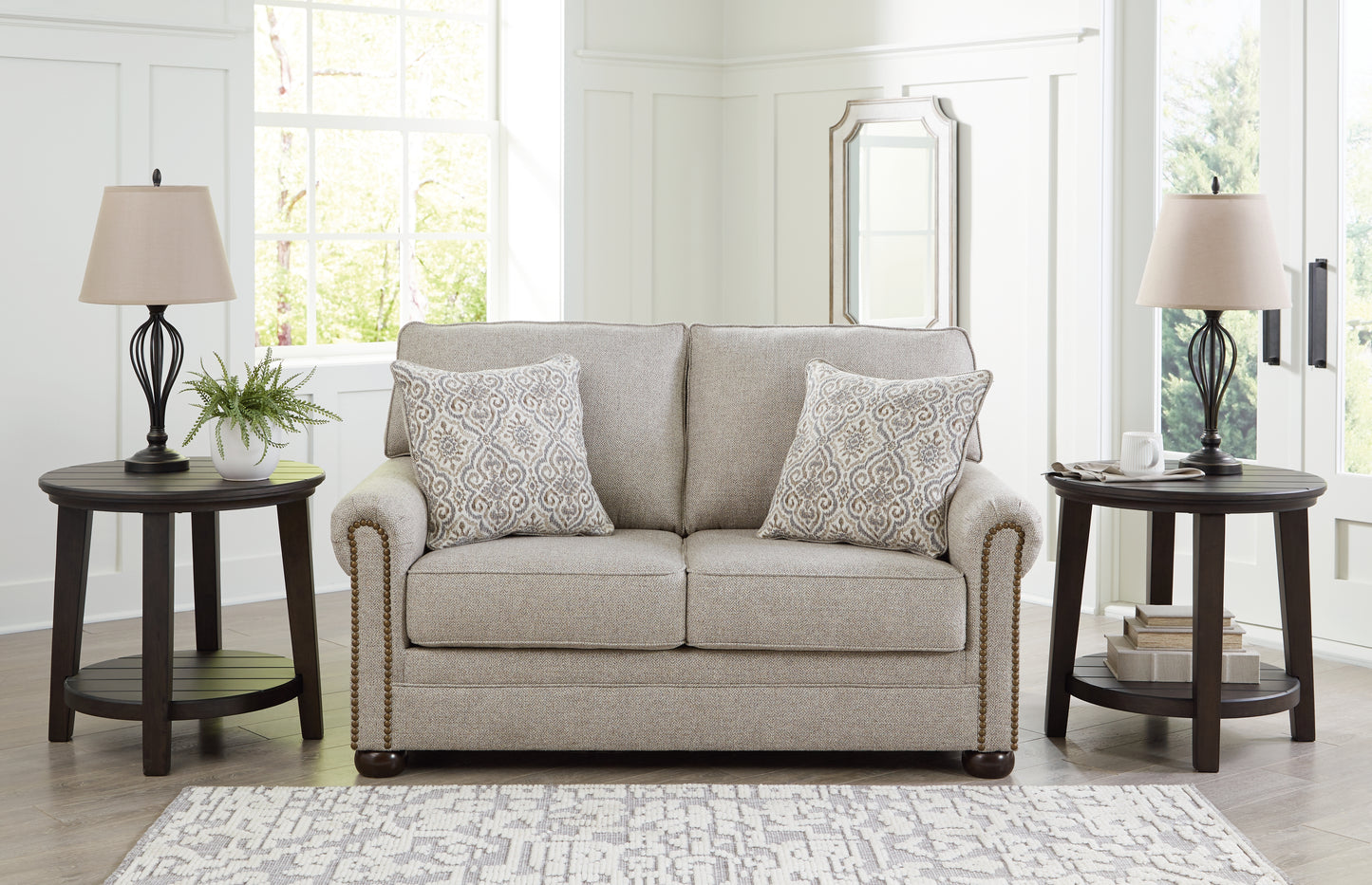 Haines Furniture Outlet - Ashley Furniture - Gaelon Living Room - Loveseat / Dune - 3730735