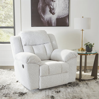 Haines Furniture Outlet - Ashley Furniture - Frohn Living Room - Rocker Recliner / Snow - 3740525