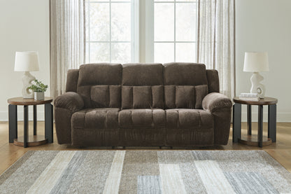 Haines Furniture Outlet - Ashley Furniture - Frohn Living Room - Reclining Sofa / Chocolate - 3740788