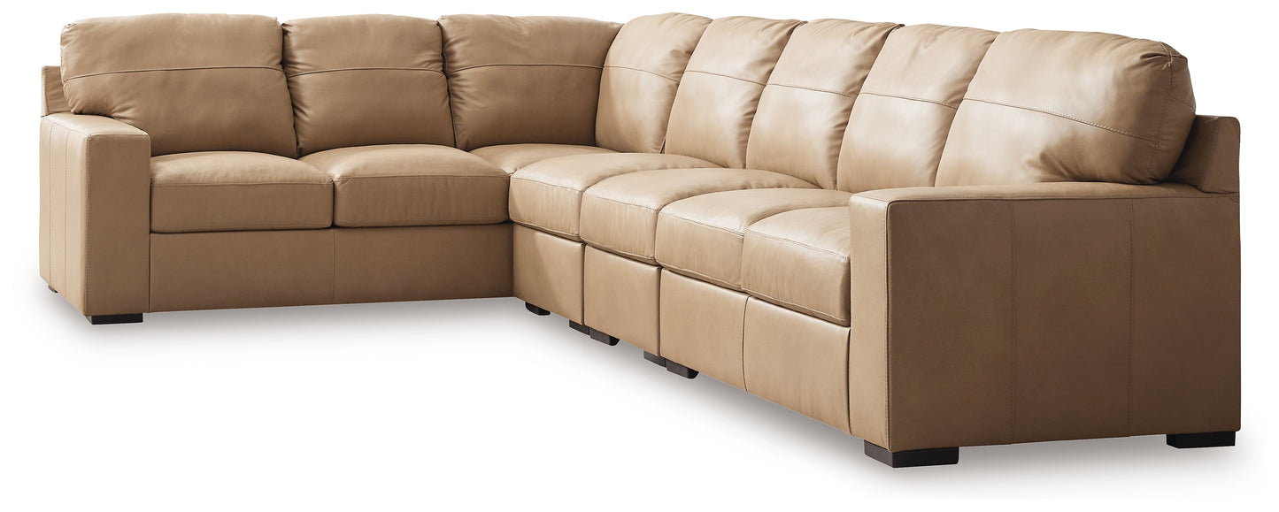 Haines Furniture Outlet - Ashley Furniture - Bandon Sectional - LAF 4-Piece Sectional / Toffee - 38006S5