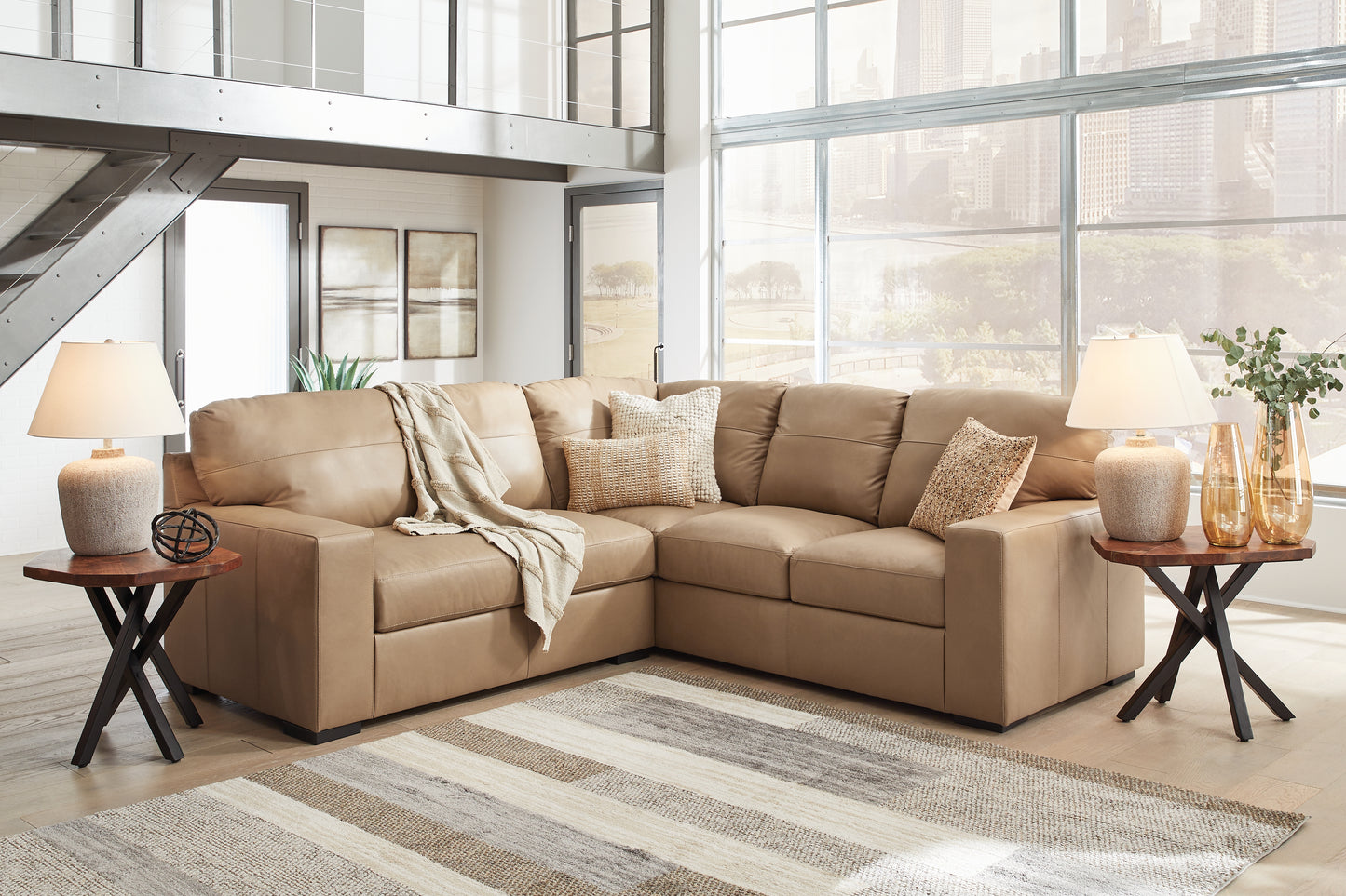 Haines Furniture Outlet - Ashley Furniture - Bandon Sectional - RAF 2-Piece Sectional / Toffee - 38006S2