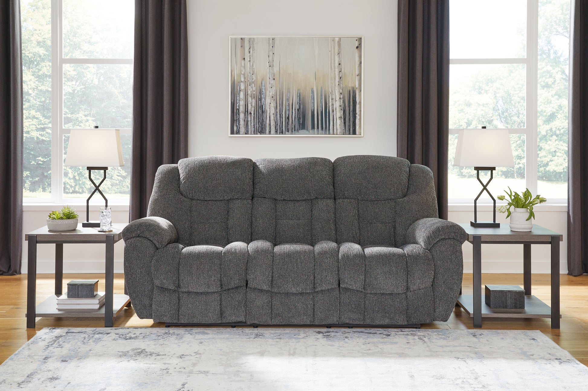 Haines Furniture Outlet - Ashley Furniture - Foreside Living Room - Rocker Recliner / Charcoal - 3810425