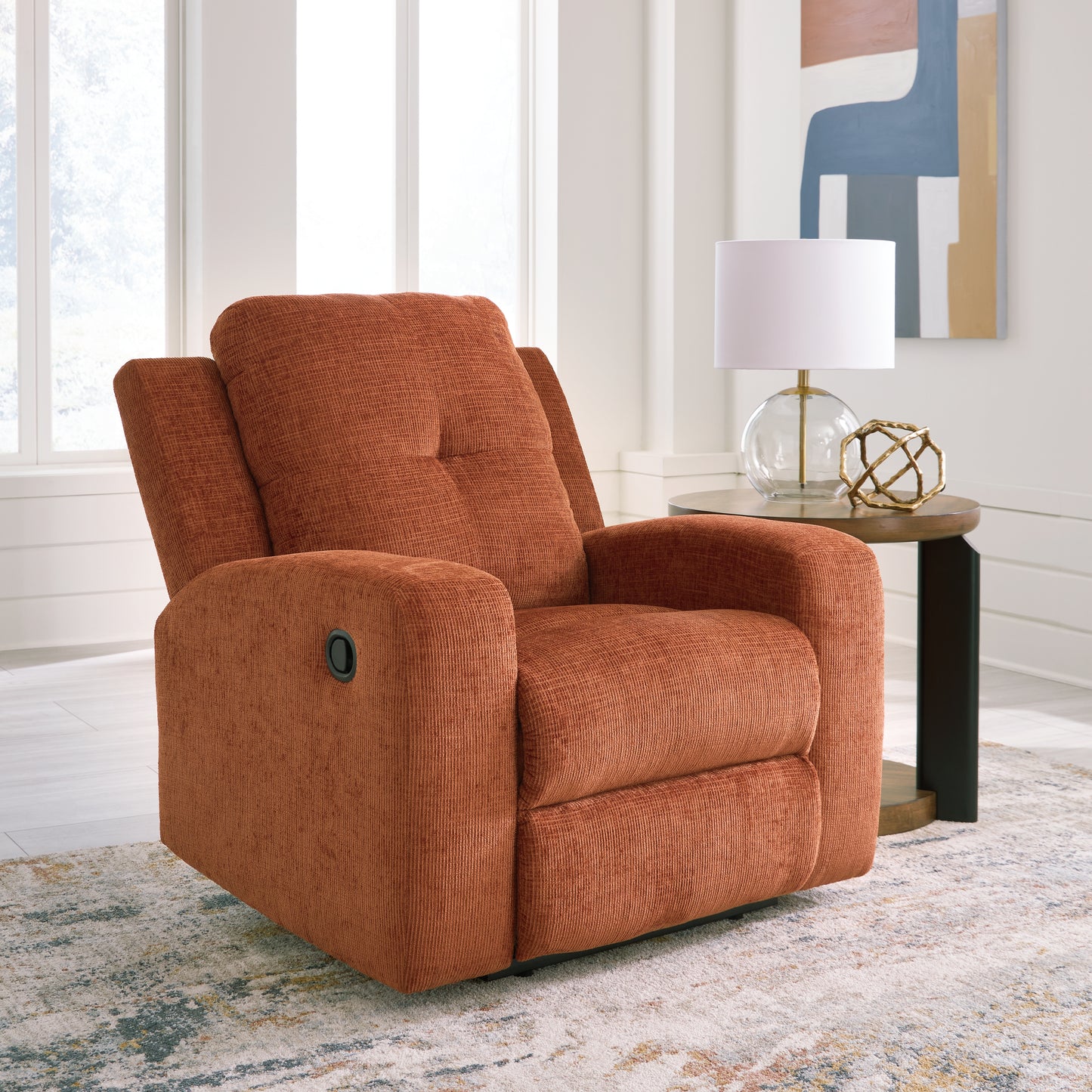 Haines Furniture Outlet - Ashley Furniture - Danum Living Room - Zero Wall Recliner / Spice - 3880729