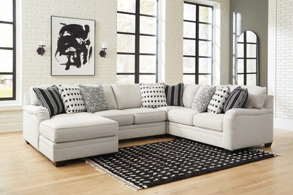 Haines Furniture Outlet - Ashley Furniture - Huntsworth Sectional - RAF 4-Piece Sectional with Chaise / Dove Gray - 39702S3