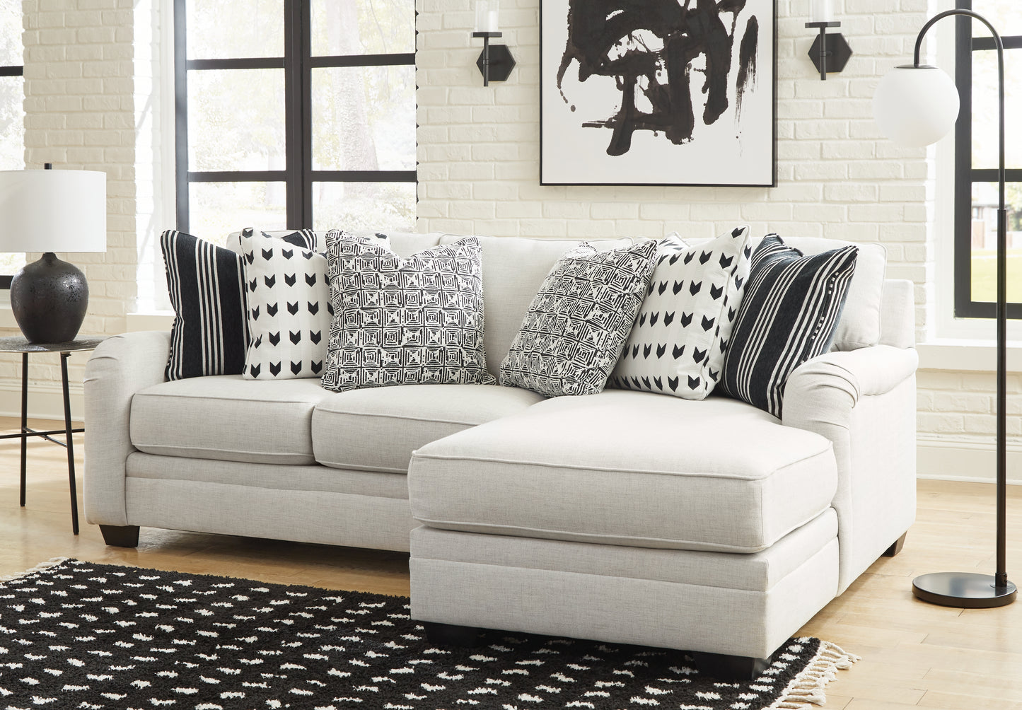 Haines Furniture Outlet - Ashley Furniture - Huntsworth Sectional - RAF 5-Piece Sectional with Chaise / Dove Gray - 39702S5