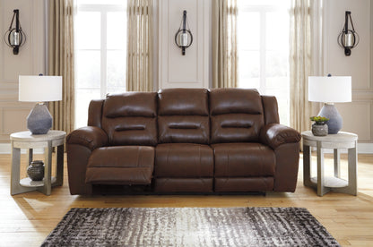 Haines Furniture Outlet - Ashley Furniture - Stoneland Living Room - Reclining Sofa / Chocolate - 3990488