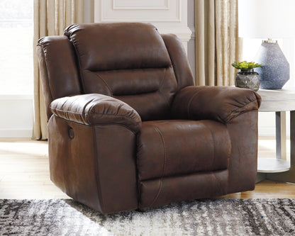 Haines Furniture Outlet - Ashley Furniture - Stoneland Living Room - Power Rocker Recliner / Chocolate - 3990498