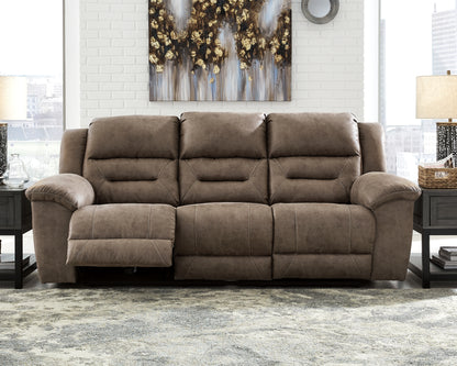 Haines Furniture Outlet - Ashley Furniture - Stoneland Living Room - Reclining Sofa / Fossil - 3990588