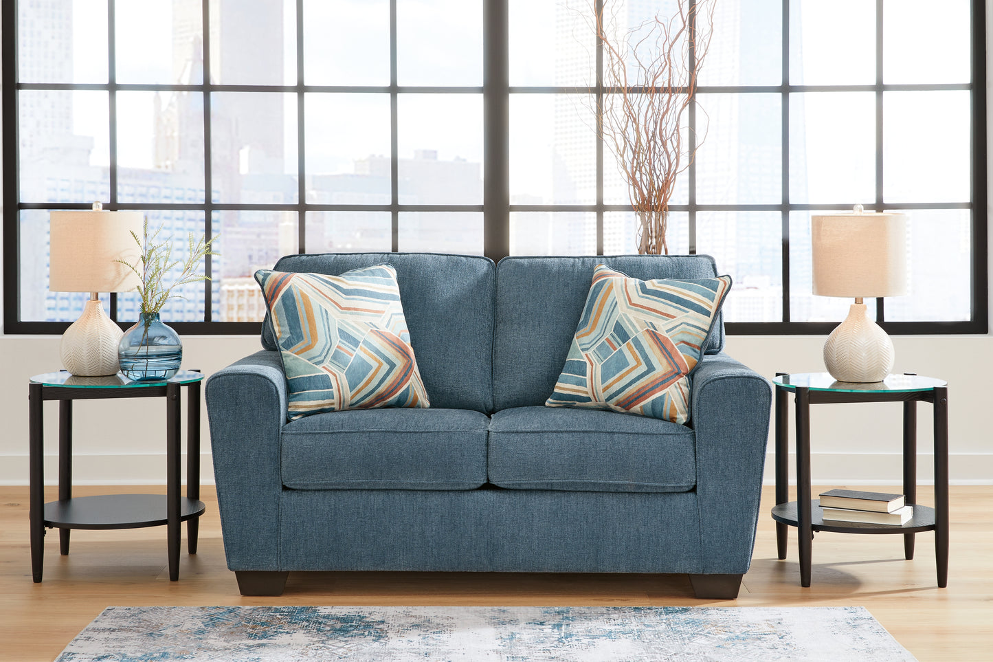 Haines Furniture Outlet - Ashley Furniture - Cashton Living Room - Loveseat / Blue - 4060535