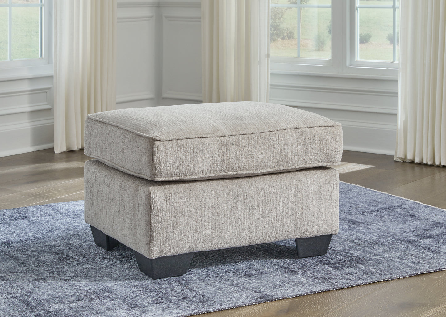 Haines Furniture Outlet - Ashley Furniture - Cashton Living Room - Ottoman / Ice - 4060614