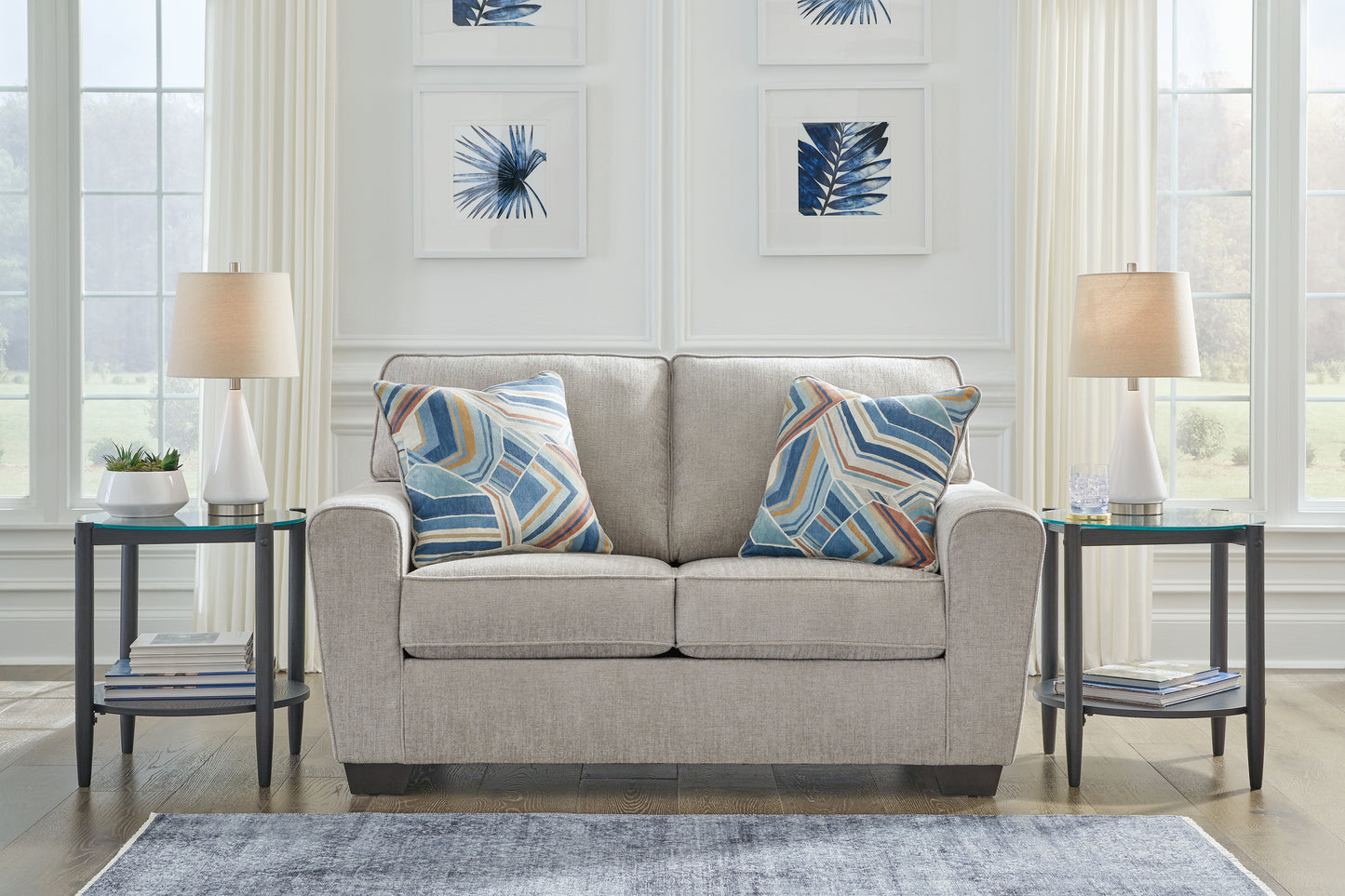 Haines Furniture Outlet - Ashley Furniture - Cashton Living Room - Loveseat / Ice - 4060635