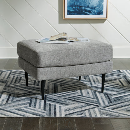 Haines Furniture Outlet - Ashley Furniture - Hazela Living Room - Ottoman / Charcoal - 4110214