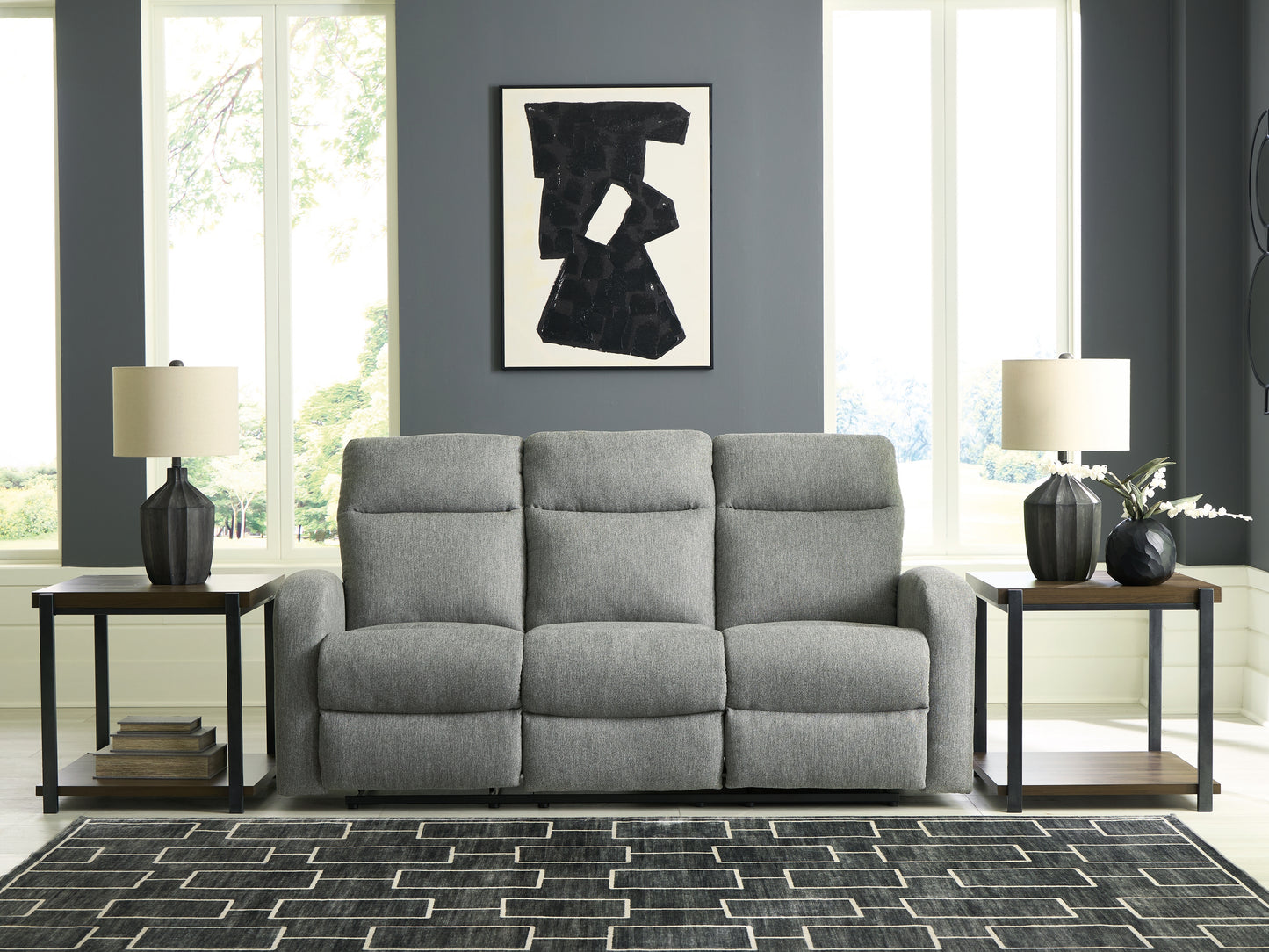 Haines Furniture Outlet - Ashley Furniture - Gauntlet Living Room - Reclining Sofa / Sterling - PC4220488
