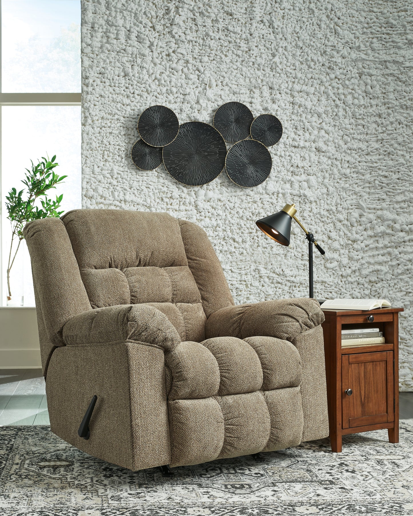 Haines Furniture Outlet - Ashley Furniture - Kegler Living Room - Rocker Recliner / Briar - 4450525