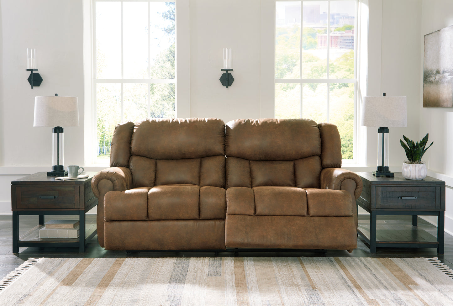 Haines Furniture Outlet - Ashley Furniture - Boothbay Living Room - 2 Seat Reclining Sofa / Auburn - 4470481
