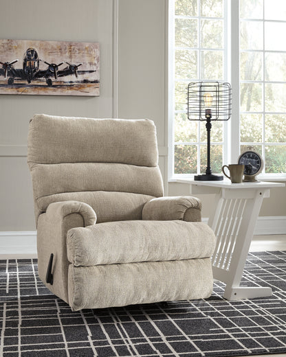 Haines Furniture Outlet - Ashley Furniture - Man Fort Living Room - Rocker Recliner / Dusk - 4660425