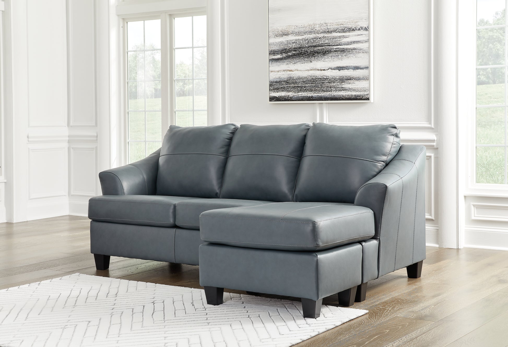 Haines Furniture Outlet - Ashley Furniture - Genoa Living Room - Sofa Chaise / Steel - 4770518
