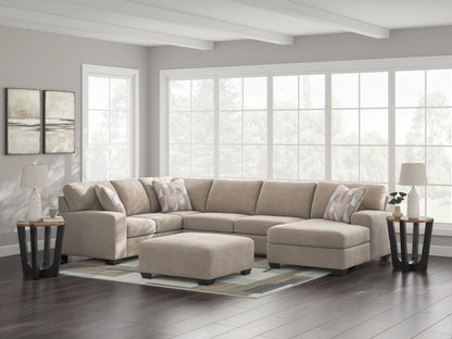 Haines Furniture Outlet - Ashley Furniture - Newellen Sectional - LAF 3-Piece Sectional with Chaise / Hemp - 48404S2