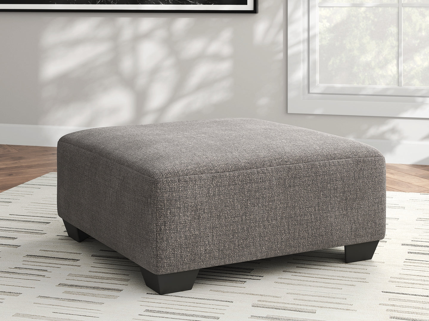 Haines Furniture Outlet - Ashley Furniture - Newellen Living Room - Oversized Accent Ottoman / Greystone - 4840508
