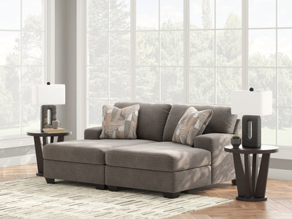 Haines Furniture Outlet - Ashley Furniture - Newellen Sectional - RAF 2-Piece Super Chaise / Greystone - 48405S4