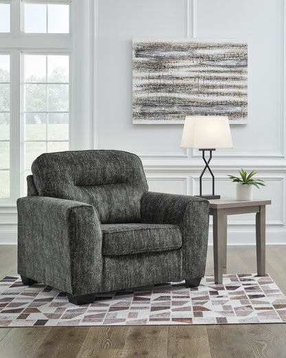 Haines Furniture Outlet - Ashley Furniture - Lonoke Living Room - Chair and a Half / Gunmetal - 5050423