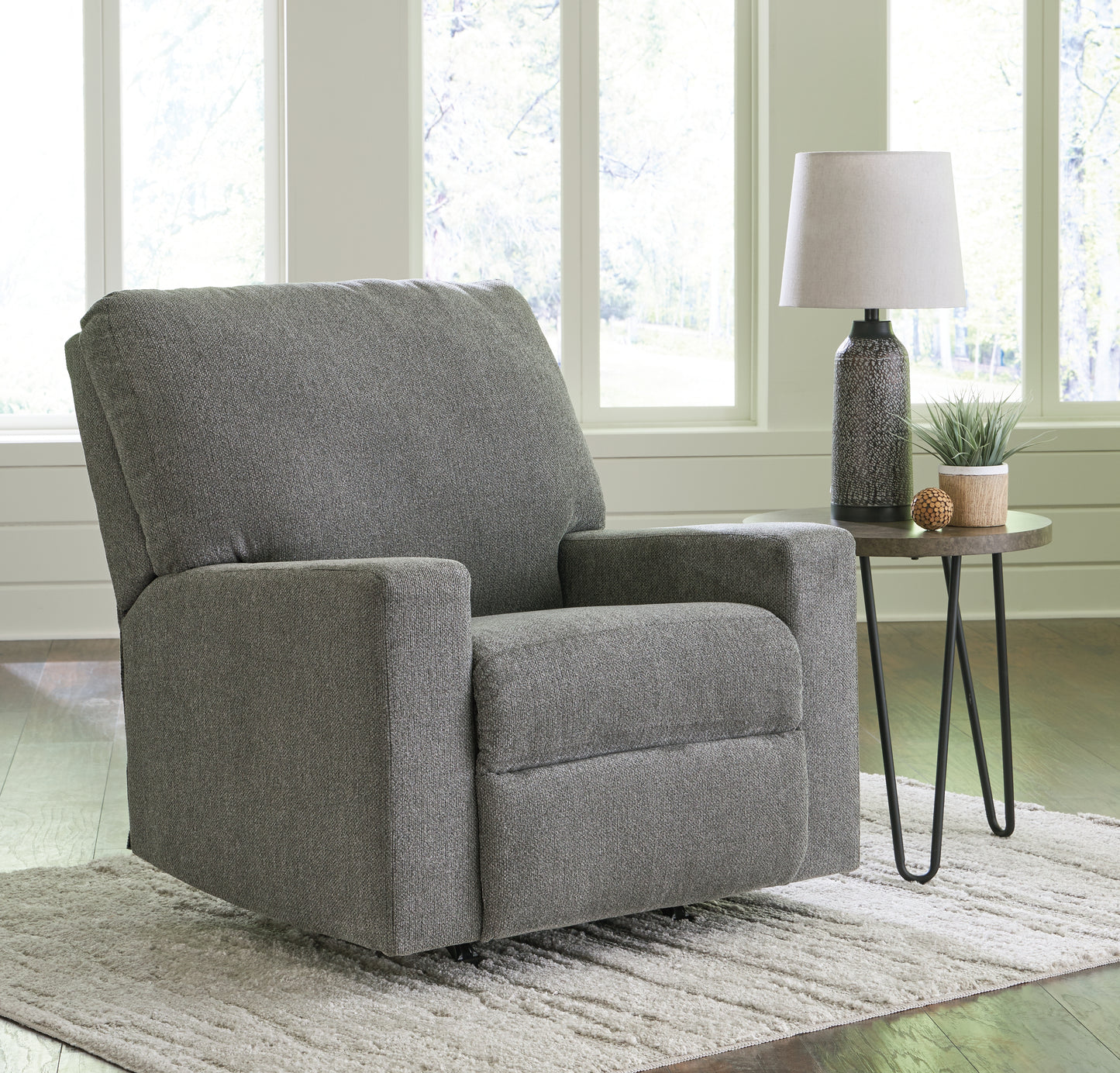 Haines Furniture Outlet - Ashley Furniture - Deltona Living Room - Rocker Recliner / Graphite - 5120525