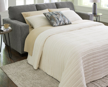 Haines Furniture Outlet - Ashley Furniture - Deltona Living Room - Queen Sofa Sleeper / Graphite - 5120539
