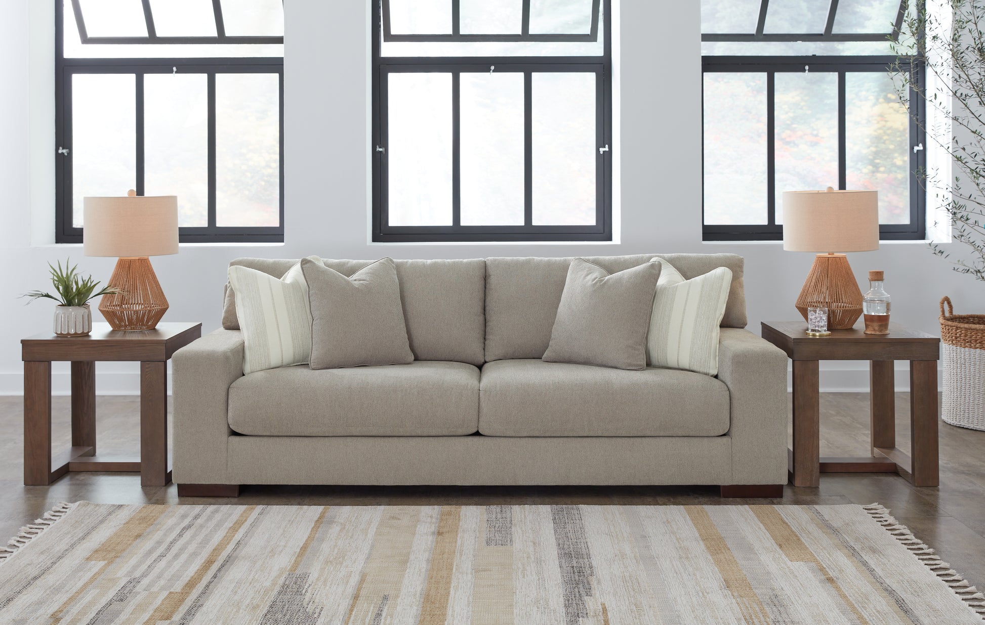 Haines Furniture Outlet - Ashley Furniture - Maggie Living Room - Sofa / Flax - 5200438