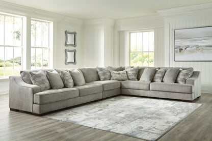 Haines Furniture Outlet - Ashley Furniture - Bayless Sectional - LAF 5-Piece Sectional / Smoke - 52304S3